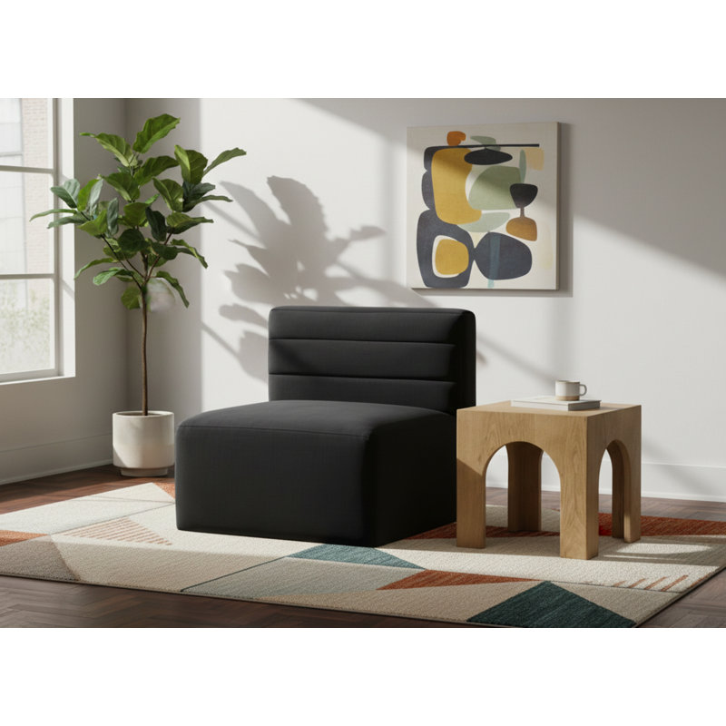 Fauteuil modulaire en velours Enso, Velours noir