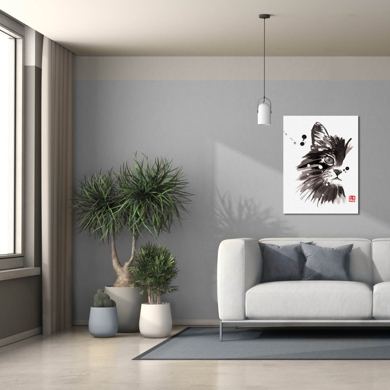 'Half Cat' by Pechane, Canvas Wall Art, 34" H x 26" W x 1.5" D