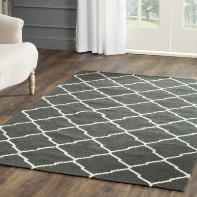 Rosewood Geometric Wool Hand Woven Area Rug