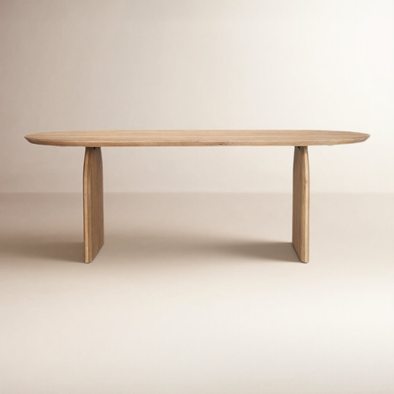 Brogan Oval Solid Wood Dining Table, Light Brown
