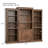 3-Pieces 78.75''Tall Bookcase 4-Tier Display Cabinet With 5 Colors Adjustable LED Ceiling Light-1040960468