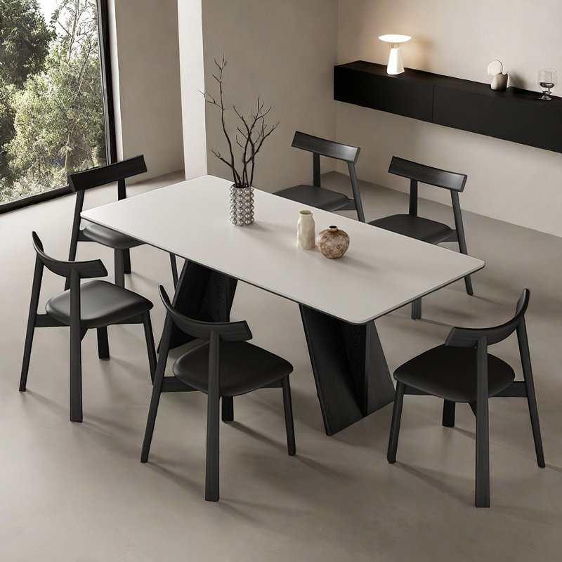 Light simple creative dining table and chair, 29.5"H x 62.9"L x 31.4"W