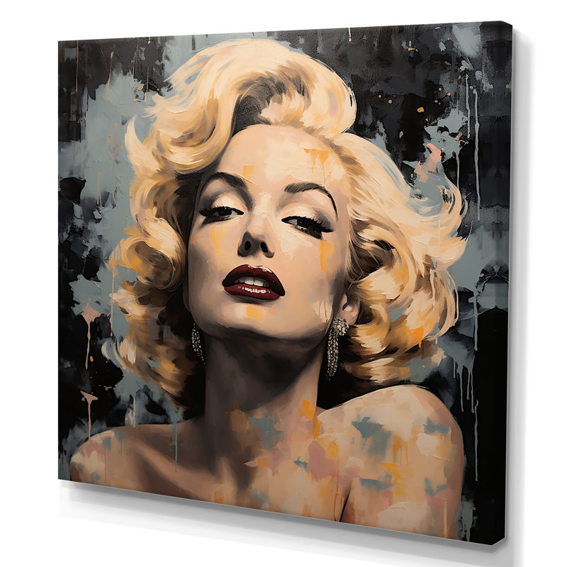 Iconic Celebrity Portrait Elegance - art mural Pop, Toile tendue, 16" H x 16" W