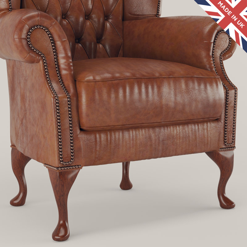 Matewan Upholstered Wingback Chair with Footstool