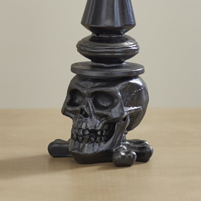 Courtenay Shadow of Darkness Skull and Bones Candlestick