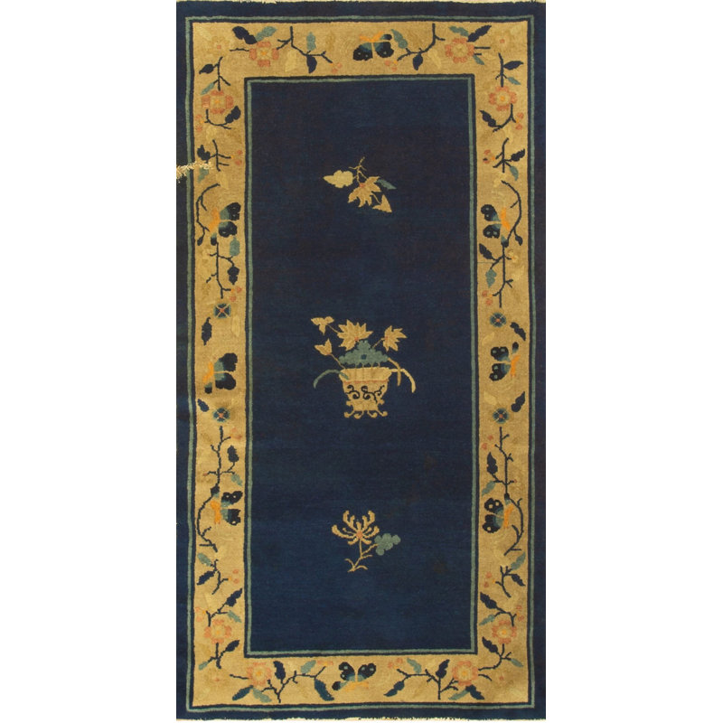 Petit tapis chinois en laine antique