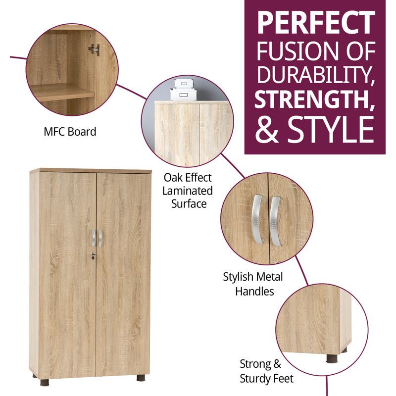 Bundella 2 -Door 3 -Shelf Storage Cabinet