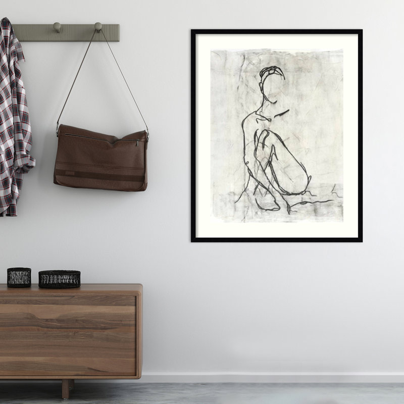«Embellished Nude Contour S Croquis II» par Ethan Harper - reproduction de photo encadrée sur papier, H 41 po x l 33 po
