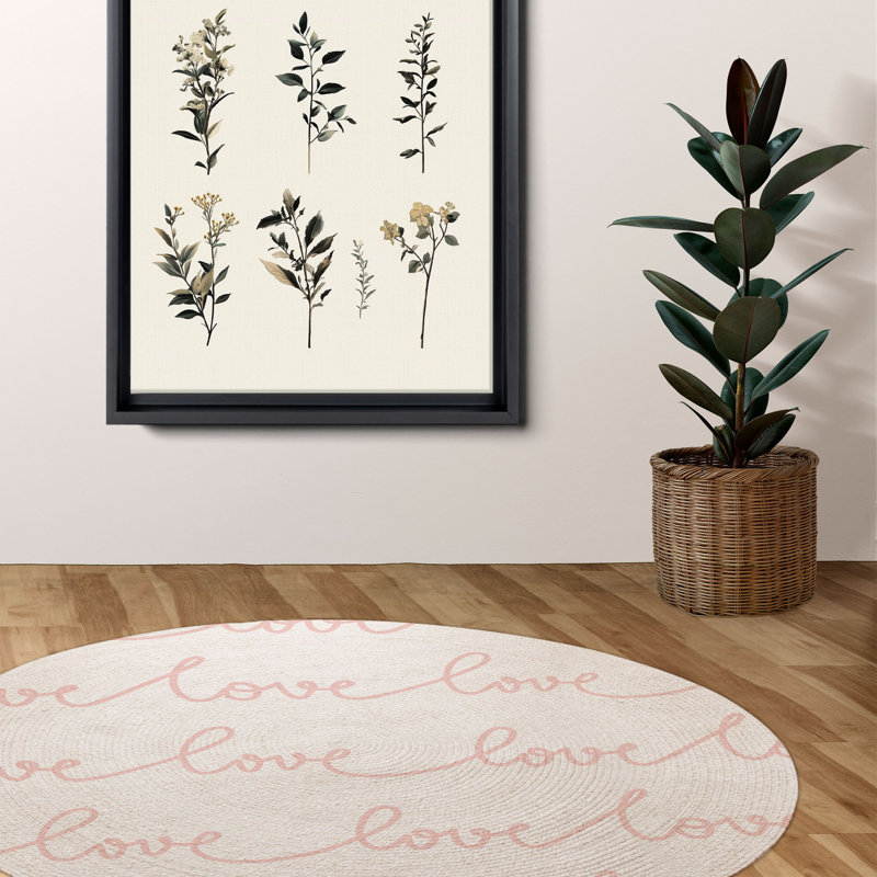 Tapis tressé Love Line Whispers, Rond 5 pi