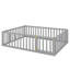 Wood Floor Bed Frame With Fence And Door-107888964-107888975