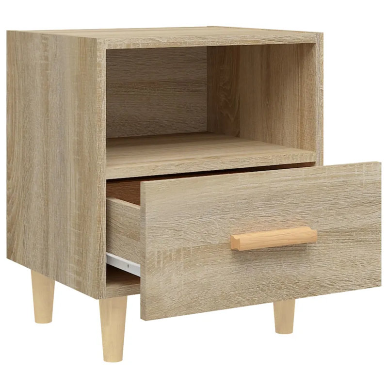 Rasen 2 Drawer Bedside Table, Light Brown