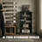 5-Tier Media Stand Cabinet with 3-Level Adjustable Shelves Black