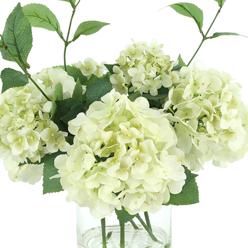 Hydrangea Floral Arrangement in Vase, White