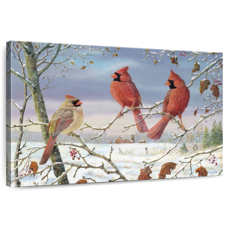 Les premiers cardinaux de neige Brampt, H 24 po x l 36 po