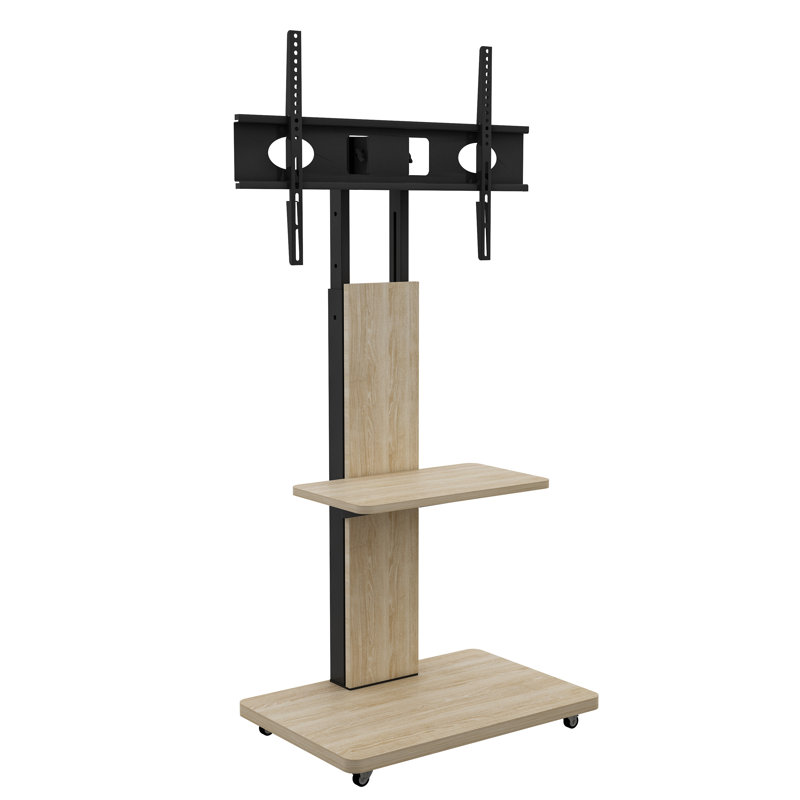 Tv Stand With Shelf For Living Room, Bedroom,Offices,Mobile Tv Cart For 32-75 Inches,Floor Stand With Mount On Lockable Wheels