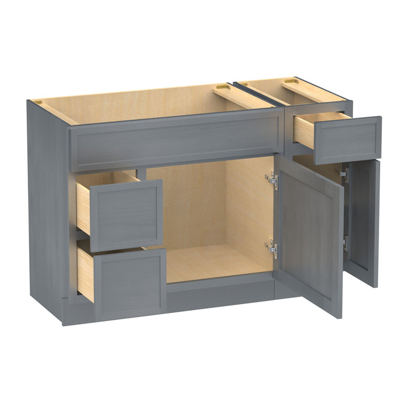 Base de meuble-lavabo simple 48 po seulement, Argent argent