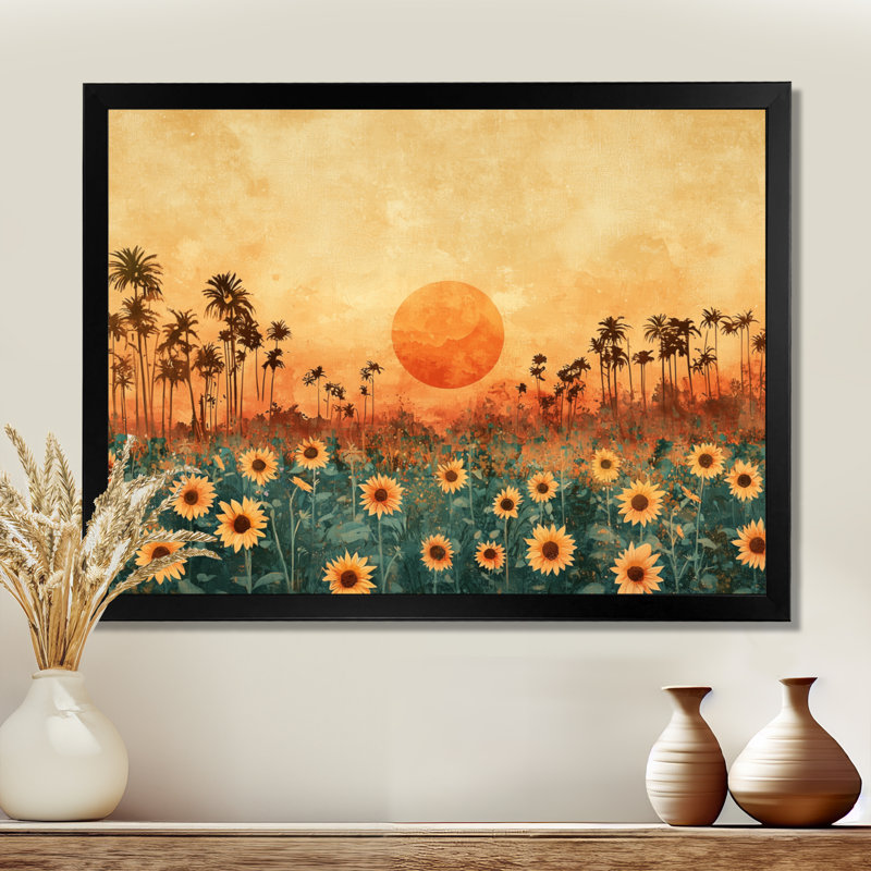 Dovid - Floral Wall Art, Reproduction encadrée d'une seule photo, Noir, noir, noir, noir, H 12 po x l 20 po