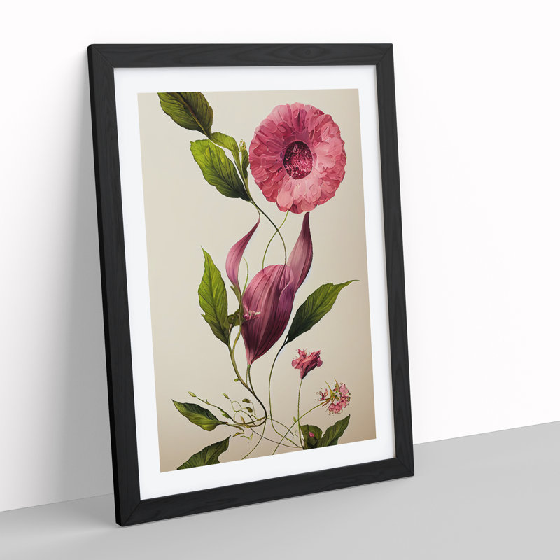 Flower Portrait No.1 - Framed Print, Black, 64cm H x 46cm W