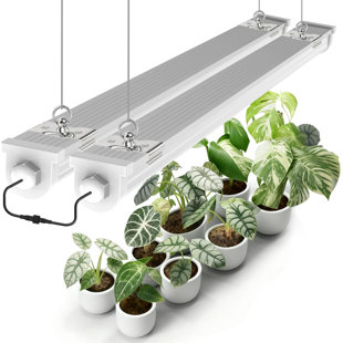 Jesled Waterproof Plant Grow Lights, 3ft Full Spectrum Natural White Light For Seed Starting & Veg, 72w(2 X 36w,450w Eqiv), Integrated Linkable Grow Light Strip With Switch, Plug And Play, 2-pack