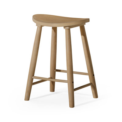 Maven Lane Luna Backless Wooden Kitchen Stool
