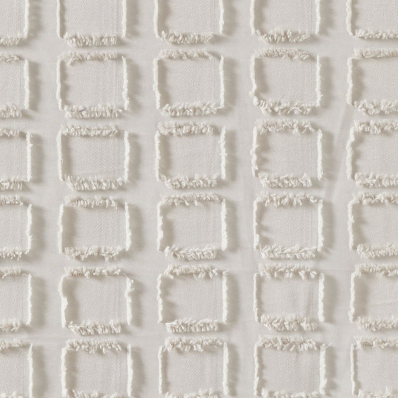 Woven Clipped Solid Shower Curtain, Sand