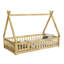 Lit simple en forme de tente, lit tipi avec garde-corps, lattes et porte, naturel-131345622-131345620
