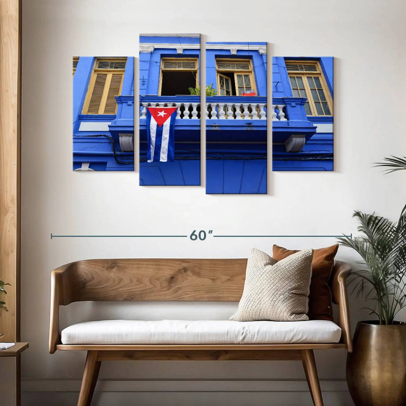 Lilie Cuba Flag On Terrace, 32" H x 52" W