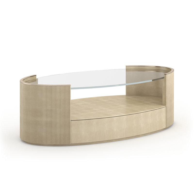 Love Glass Top Single Coffee Table, Brown