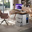 Bureau à 4 tiroirs brun noisette + blanc beige + bois manufacturé rectangulaire champagne + acier au carbone-167089737-167089741
