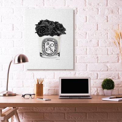 « mode stylisé rose fleur », art textuel noir