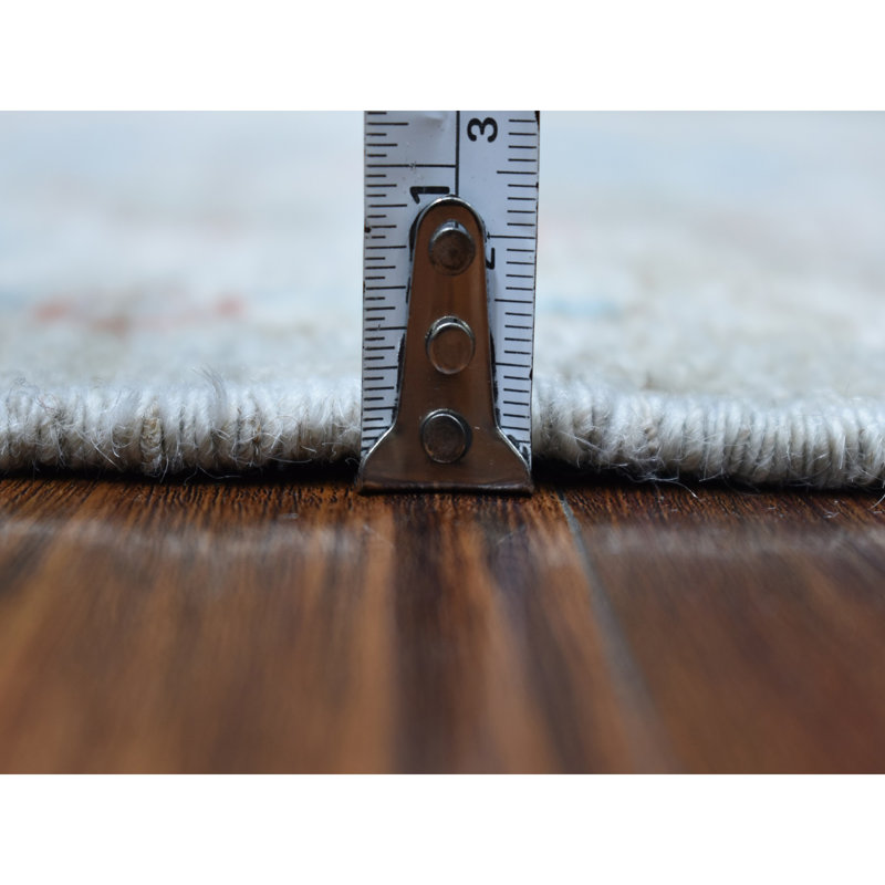 Tapis gris Oushak en laine nouée à la main 4 pi 1 po x 6 pi avec couleurs douces 0B432319B13D450DB1904496E680C955