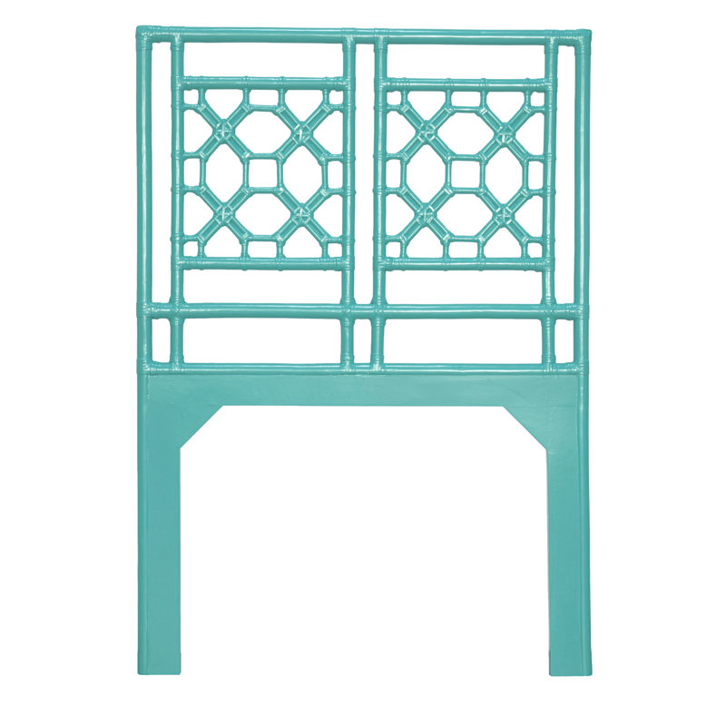 Lattice Back Platform Bed, Twin, Turquoise