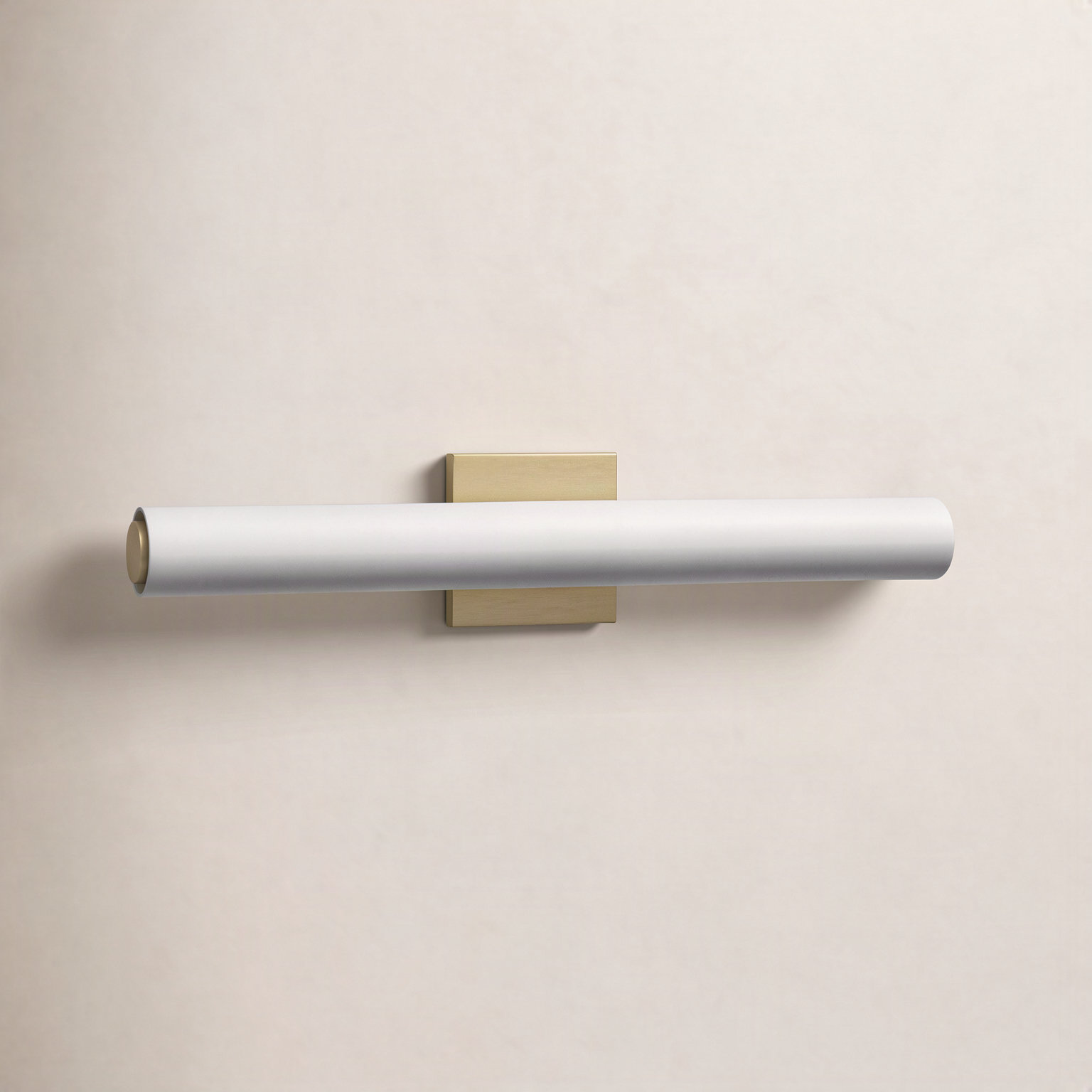 Aryon Single Frosted Dimmable LED Bath Bar, Lacquered Brass