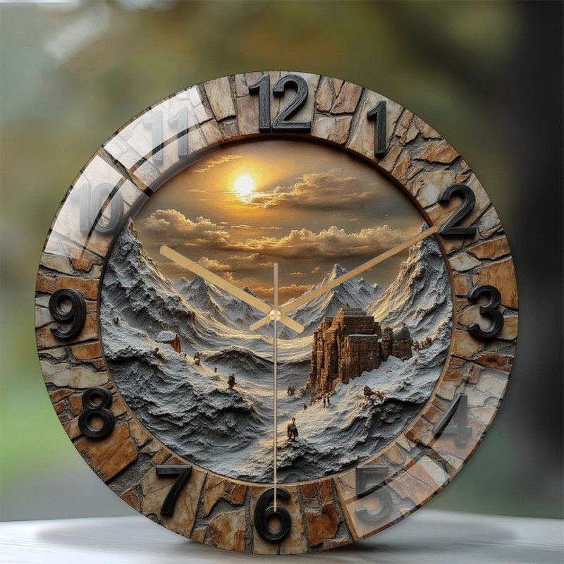 Horloge murale montagne