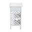 Table de chevet en rotin naturel avec tiroir et tablettes - Table de chevet de style Chippendale
