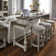  Hexham Console Table and 3 Upholstered Stools Set