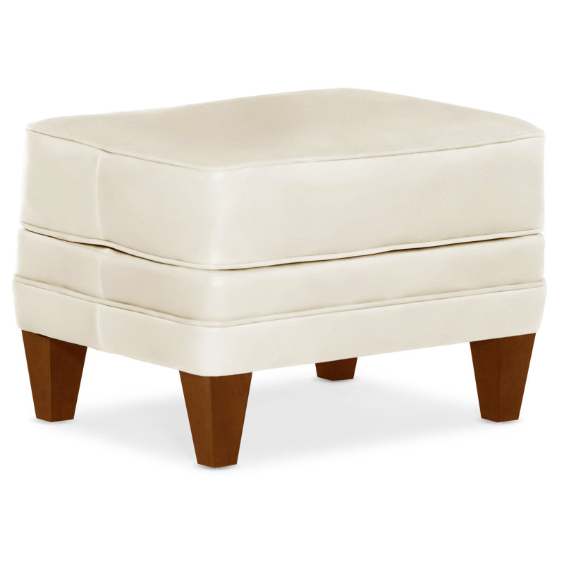 Willow Upholstered Ottoman, New Classiques, Anilina Hunter Genuine Leather