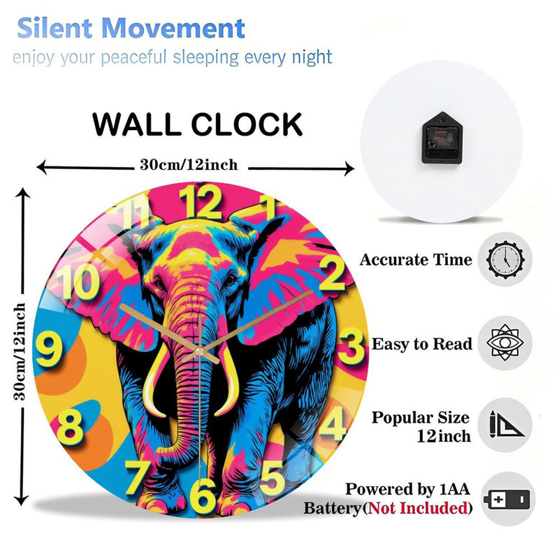 Horloge murale colorée 12 po