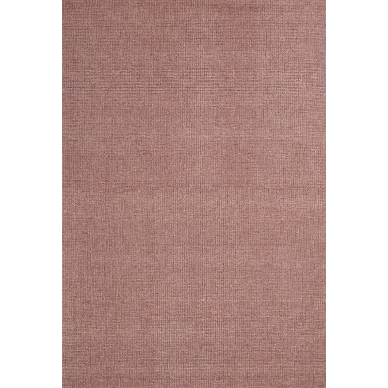 Bryn Hand-Tufted Loop Pile Wool Tweedy Plaid Textured Solid Area Rug Spice Orange Rose Burgundy Tan, Rectangle 8'6" x 12'6"