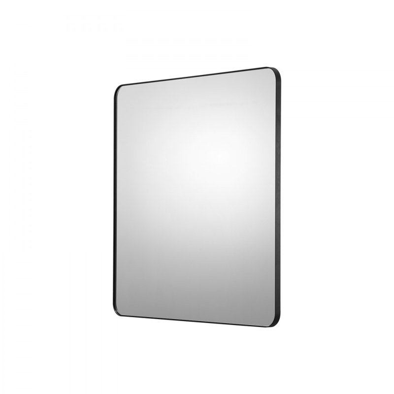Miroir carré carré avec cadre en alliage d'aluminium, Carrée, Noir, 36 po x 36 po