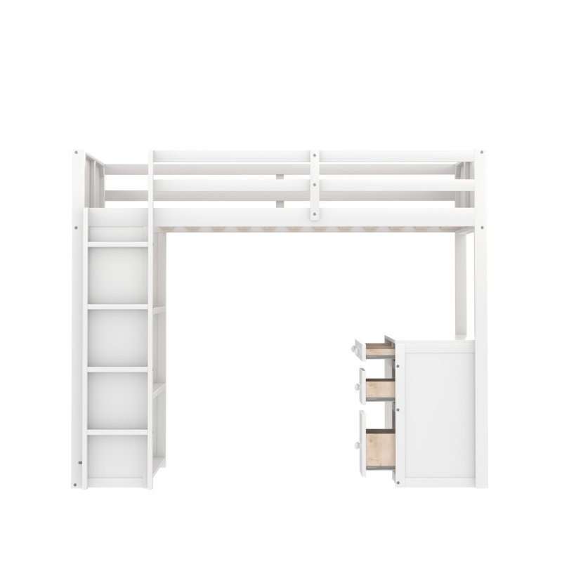 Lit mezzanine simple pour enfants Michale, Blanc