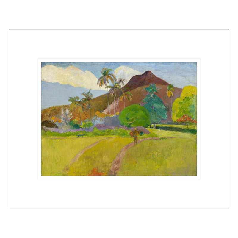 «Tahitian Landscape» par Paul Gauguin - Estampe numérique encadrée, H 13,75 po x l 16,69 po