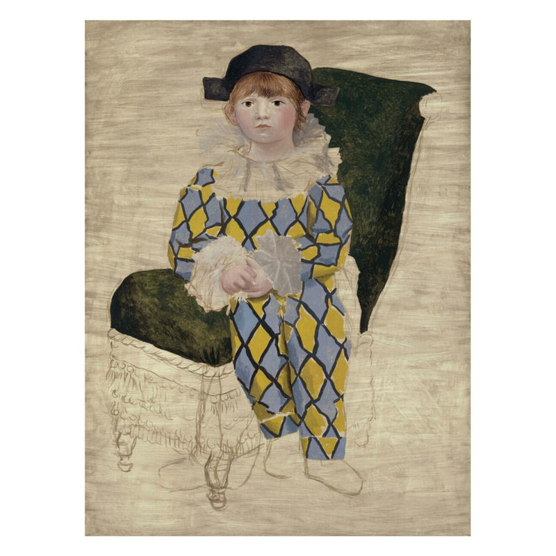 «Paul en arlequin» par Pablo Picasso - Estampe numérique, H 28 po x l 22 po