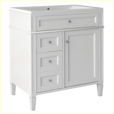 Modern Bathroom Vanity with Top Sink and 2 Drawers