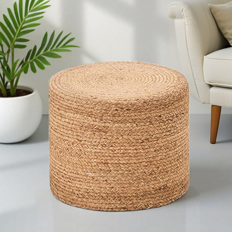 Onaway Upholstered Pouf, Brown