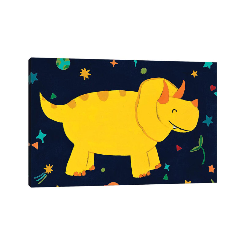 Starry Dinos V 1 Piece Wrapped Canvas Wall Art, 20.32 cm H x 30.48 cm W