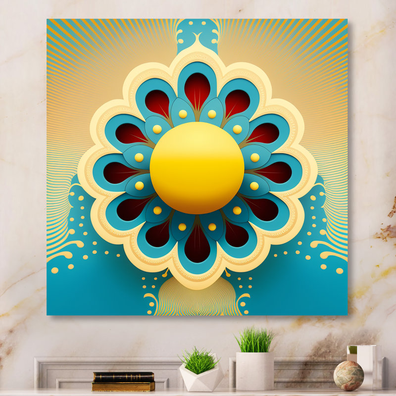 «Blossoming Golden Moon I», reproduction sur toile, H 36 po x l 36 po x P 1,5 po, Toile tendue