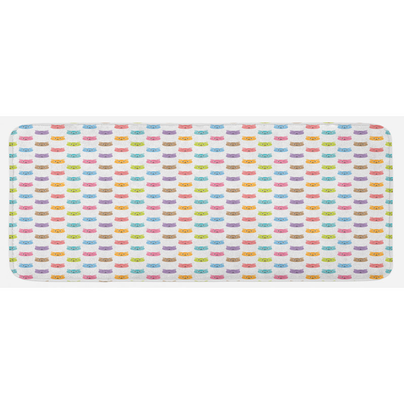 Tapis de cuisine multicolore multicolore Meow