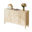 Buffet rétro de style crème, armoire à thé en bois massif multicouche, armoire de rangement mince pour le salon et le vestibule-126450413