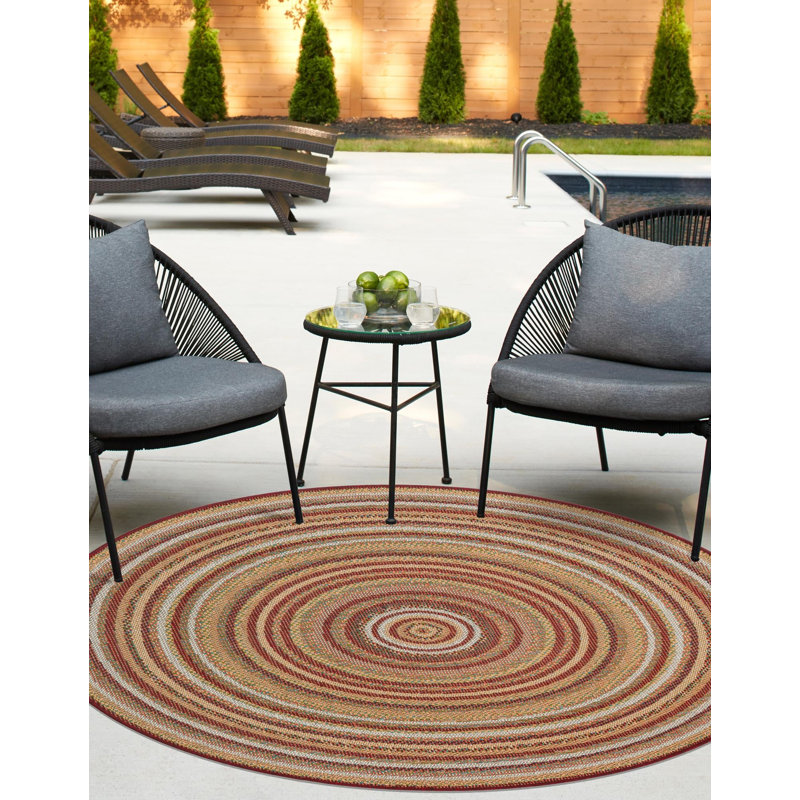 Xavi Flatweave Geometric Area Rug , Round 7'10"